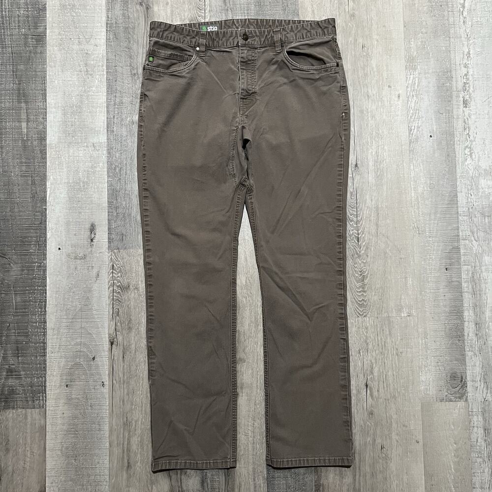 Stio Rivet Canvas Pants Men's Brown 36R Outdoor Casual Hike Men's Straight Leg